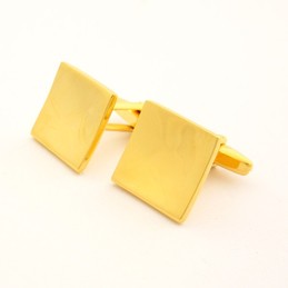 Titanium and Golden IP Plated Concave Square Cufflinks C-215