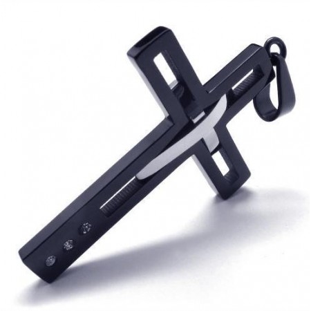 Cool Man Cross S Steel Pendant-Free Chain and Box 17508