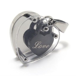 Love Heart in Heart Fashion Titanium Pendant - Free Chian