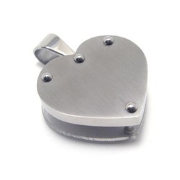 Love Heart in Heart Fashion Titanium Pendant - Free Chian