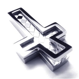 Fashion Mens Titanium Cross Pendant - Free Chian