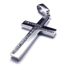 Fashion Mens Cross Titanium Pendant - Free Chian