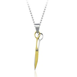 Gloden Scissor Fashion Titanium Pendant - Free Chain