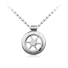 Horoscope Circle Titanium Pendant - Free Chain