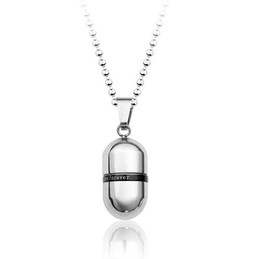 Love Forever Openable Capsule Titanium Pendant - Free Chain