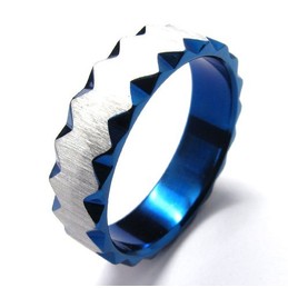 6mm Unisex Blue Titanium Ring