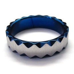 6mm Unisex Blue Titanium Ring