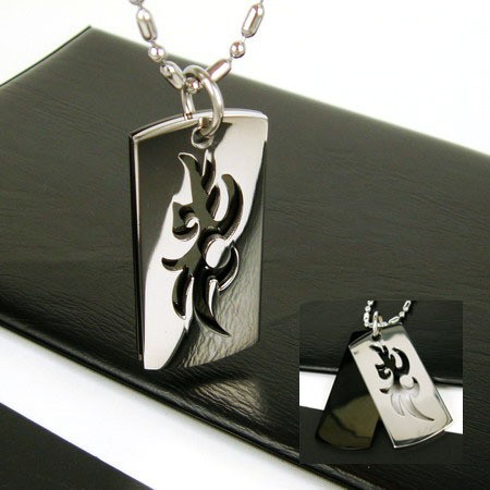 Cool Man 2 Layer Symbol Pure Titanium Necklace Pendant -New-
