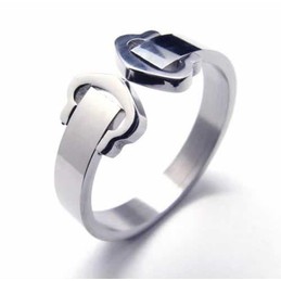 Heart Linked to Heart 8mm Titanium Ring
