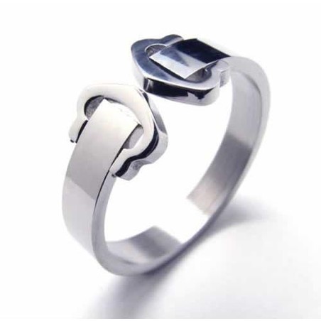 Heart Linked to Heart 8mm Titanium Ring
