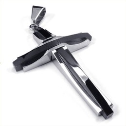 Fashion ripple Cross Titanium Pendant (Black) 19086