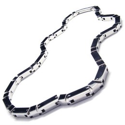 20.5 inch Titanium Silver cuboid Necklace 18216