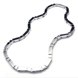 20.5 inch Titanium Silver cuboid Necklace 18216