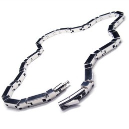 20.5 inch Titanium Silver cuboid Necklace 18216