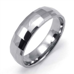Fashion Faceted Tungsten Ring 19221