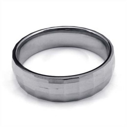 Fashion Faceted Tungsten Ring 19221