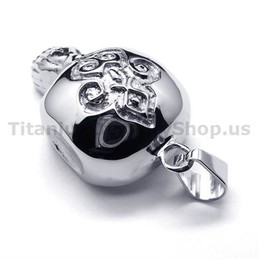 Pure Titanium Skull Design Pendant - Free Chain 16454