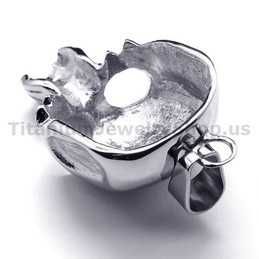 Pure Titanium Skull Design Pendant - Free Chain 16454