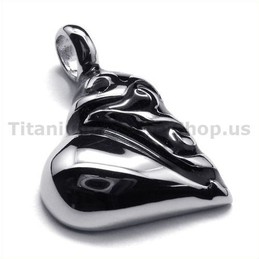 Pure Titanium Love Heart Pendant - Free Chain 18863