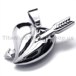 Cupid's arrows Titanium Pendant - Free Chain 19032