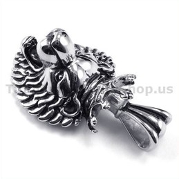 Titanium Lion King Head Pendant - Free Chain 19157