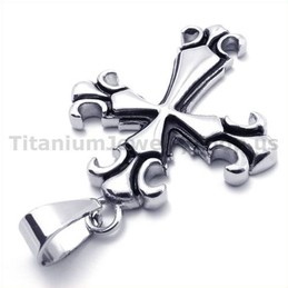 Vintage Cross Titanium Pendant - Free Chain 19305