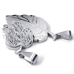 "Love You" Titanium Lovers Pendants with Diamonds-Free Chains 19093