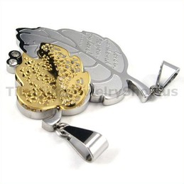 "Love You" Titanium Lovers Pendants with Diamonds-Free Chains 19095