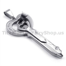 Love Titanium Lovers Key Pendants-Free Chains 19122