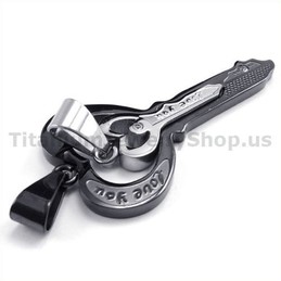Black Titanium Lovers Key Pendants-Free Chains 19123