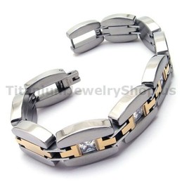 Mens Titanium Bracelet with Diamonds 18514