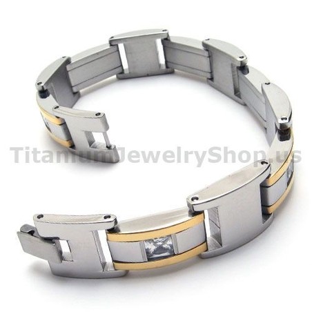 Mens Titanium Bracelet with Diamonds 18516