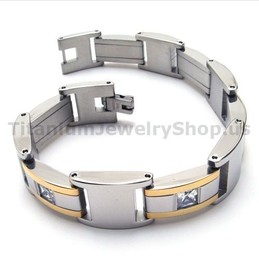 Mens Titanium Bracelet with Diamonds 18516