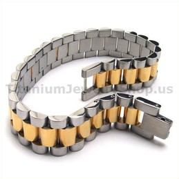 Mens Gloden Titanium Bracelet 18922