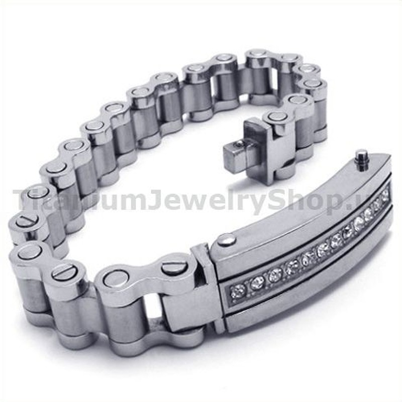 Mens Titanium Bracelet with Diamonds 19050