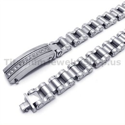 Mens Titanium Bracelet with Diamonds 19050