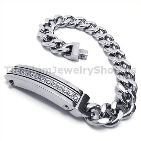 Mens Titanium Bracelet with Diamonds 19052