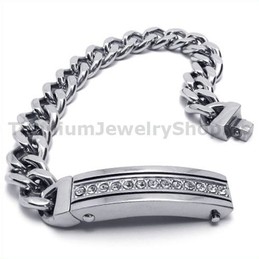 Mens Titanium Bracelet with Diamonds 19052