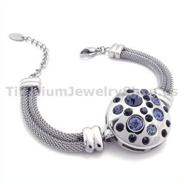 Womens Titanium Bracelet with Diamonds 19349