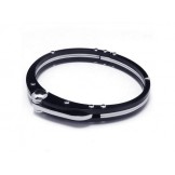 Mens Black Silver Charm Pure Titanium Bracelet Bangle