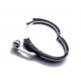 Mens Black Silver Charm Pure Titanium Bracelet Bangle