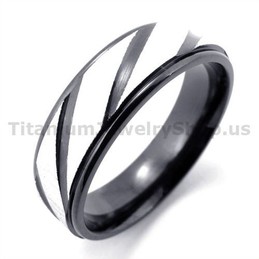 Black Titanium Ring with Diamond 19283