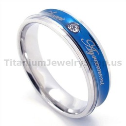 Sweetheart Titanium Ring with Diamond 19306