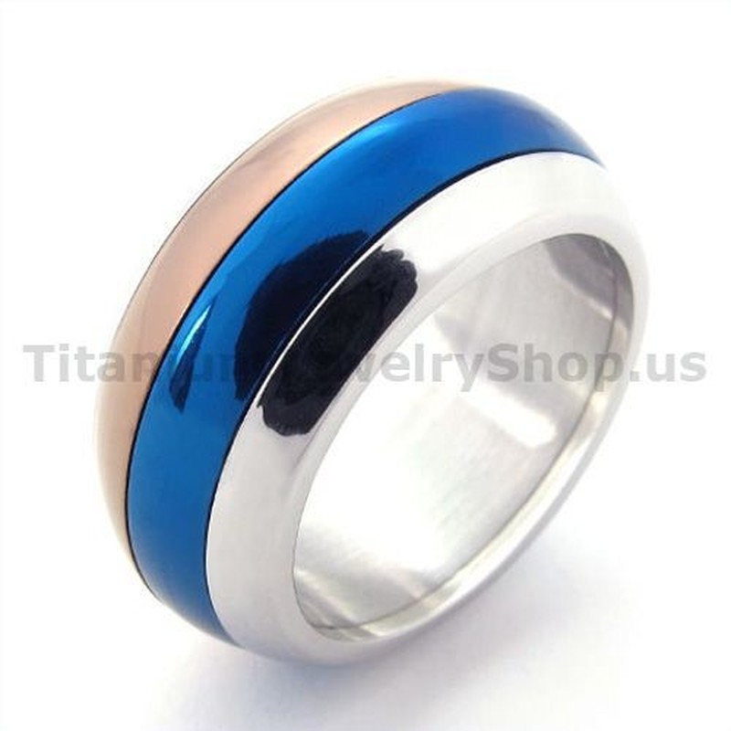 Three Colors Titanium Ring 19329