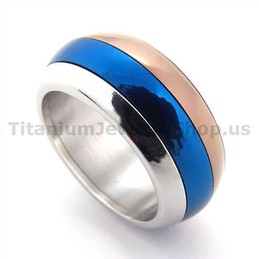 Three Colors Titanium Ring 19329