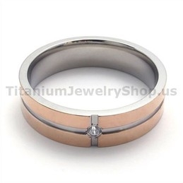 Gloden Titanium Ring with Diamond 19335