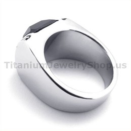 Titanium Ring with Zircon 19355