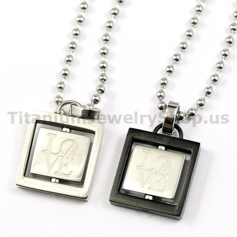 Rotatable Lovers Titanium Pendants Valentine's Day Gifts - Free Chains
