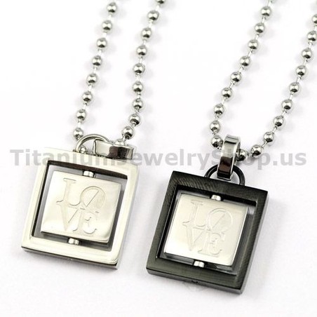 Rotatable Lovers Titanium Pendants Valentine's Day Gifts - Free Chains