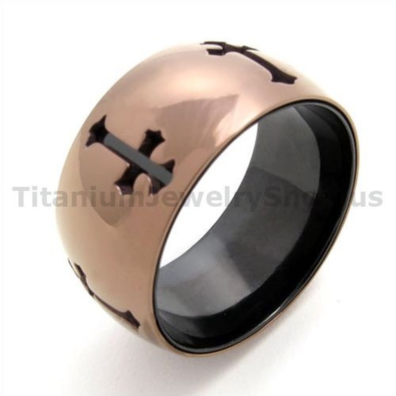 Classical Cross Titanium Ring 19422